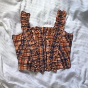 Ruffled Plaid Tank